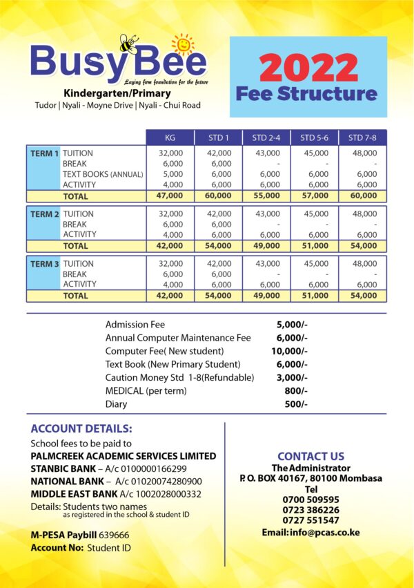 School Fees BUSY BEE SCHOOL